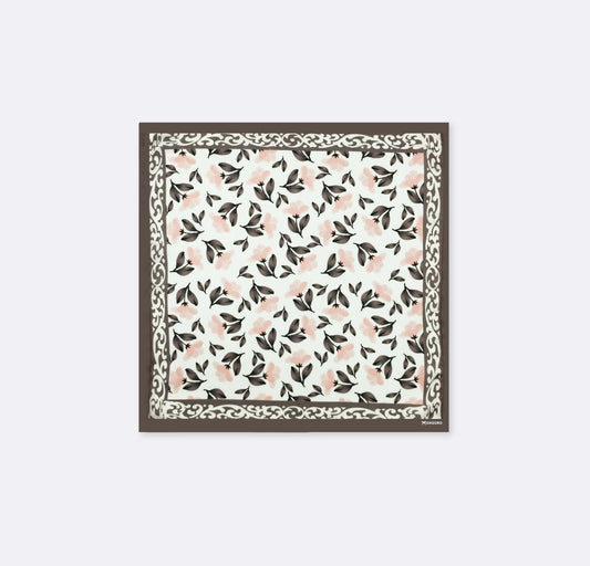 Pink & Grey Floral - Silk Pocket Square