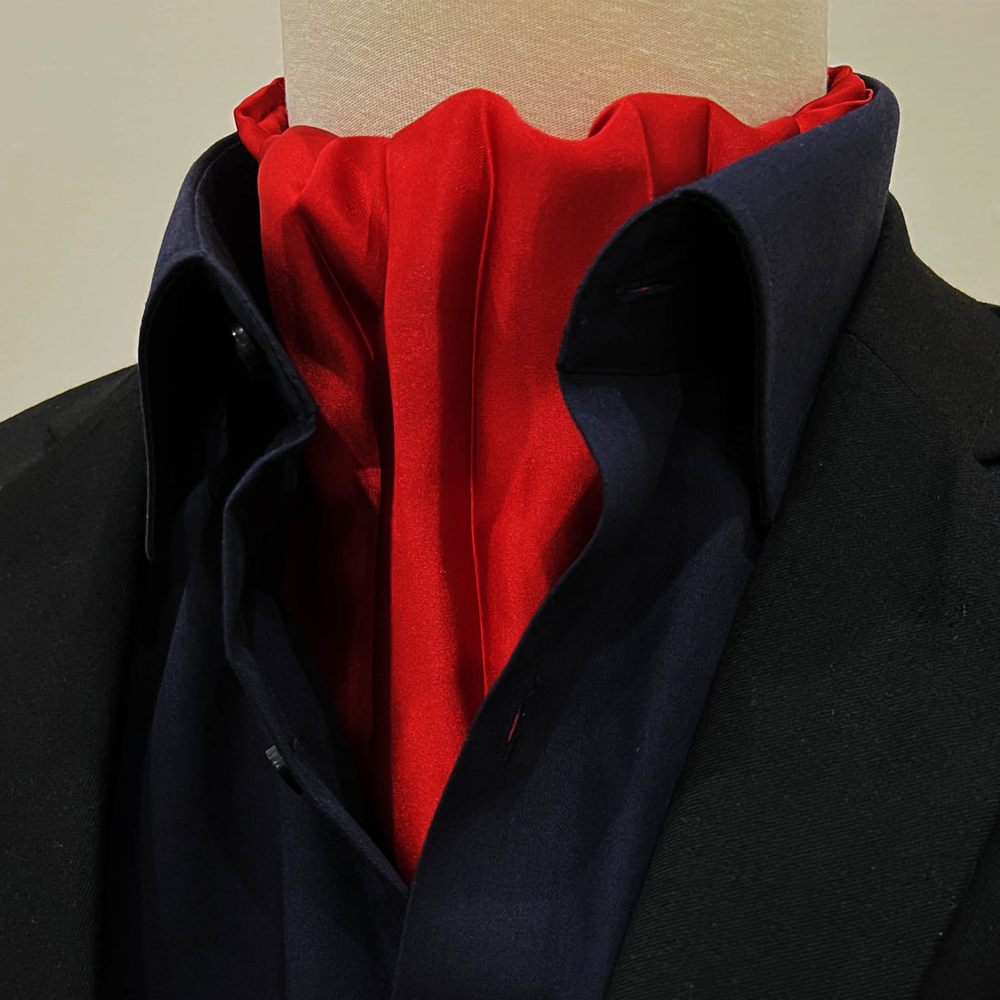 Valentine Red - Silk Men Ascot by Monzoro
