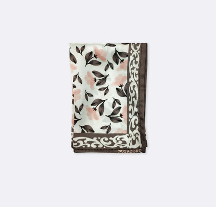 Pink & Grey Floral - Silk Pocket Square by Monzoro – view 2