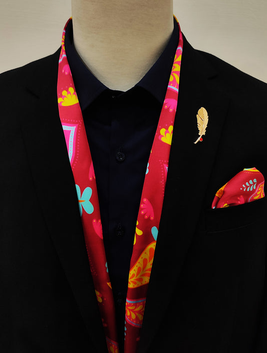Paisley Shape Silk Men Scarf and Pocket Square Set