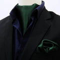 Turquoise Green - Silk Men Ascot and Pocket Square Set by Monzoro