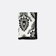 Black & White Turkish Floral - Silk Pocket Square by Monzoro – view 2