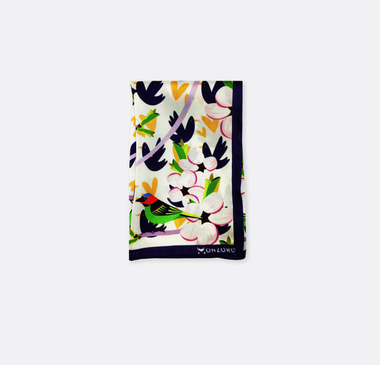 Tropical Birds & Flowers - Silk Pocket Square by Monzoro – view 2
