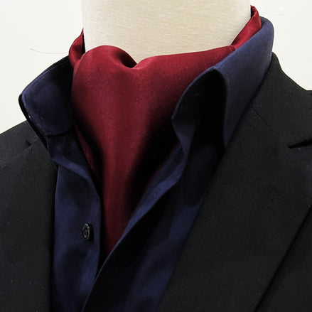 Vine Red - Silk Men Ascot by Monzoro