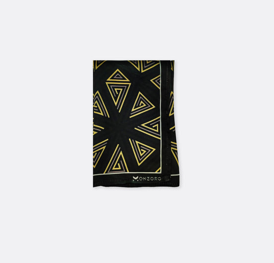 Black & Gold Geometric - Silk Pocket Square by Monzoro – view 2