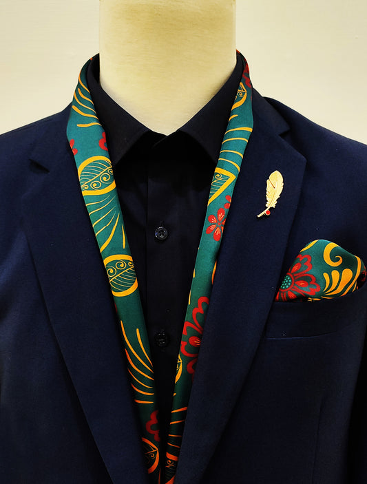 Garden of Eve Silk Men Scarf and Pocket Square Set