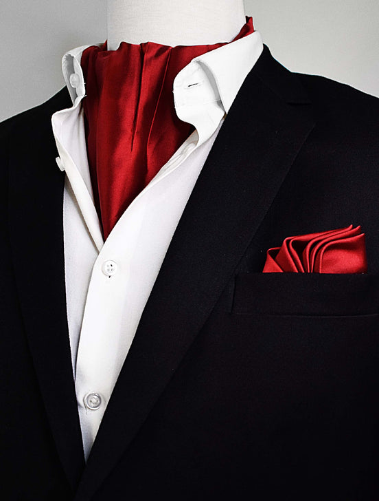 Bordeaux Wine - Men Silk Ascot and Pocket Square Set by Monzoro – view 2