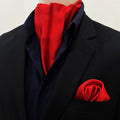 Valentine Red - Silk Men Ascot and Pocket Square Set by Monzoro