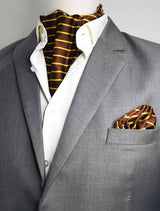 Yellow Cane Hazel Silk Ascot & Pocket Square Set