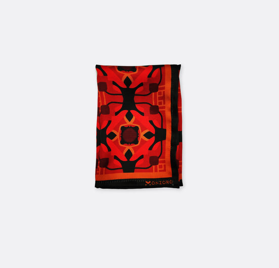 Black & Red Seamless Geometric - Silk Pocket Square by Monzoro – view 2