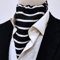 Black with White - Silk Men Ascot by Monzoro