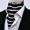 Black with White - Silk Men Ascot by Monzoro