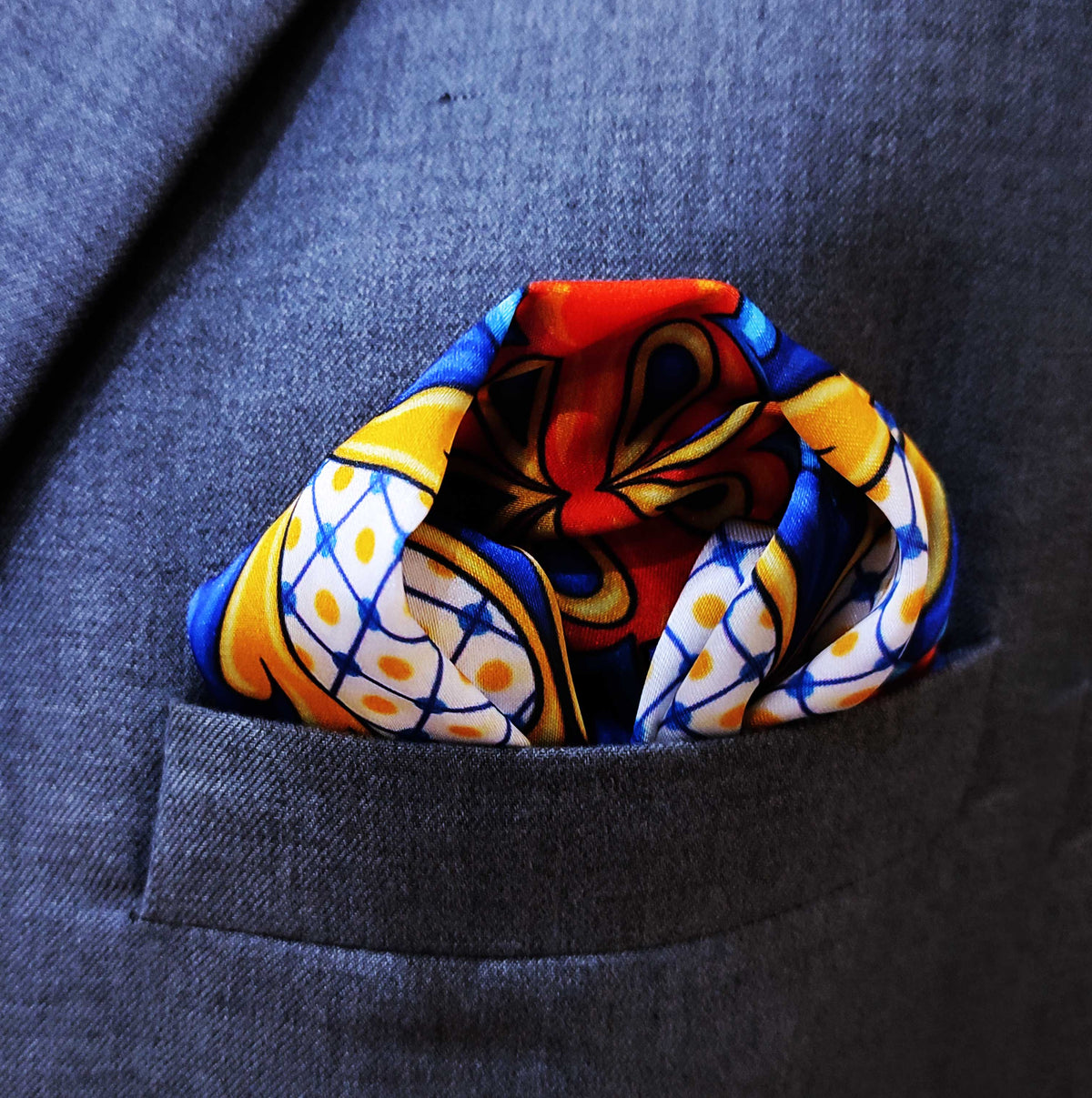 Mexican Talavera - Silk Pocket Square by Monzoro – view 3