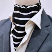 Black with White - Silk Men Ascot by Monzoro – view 3