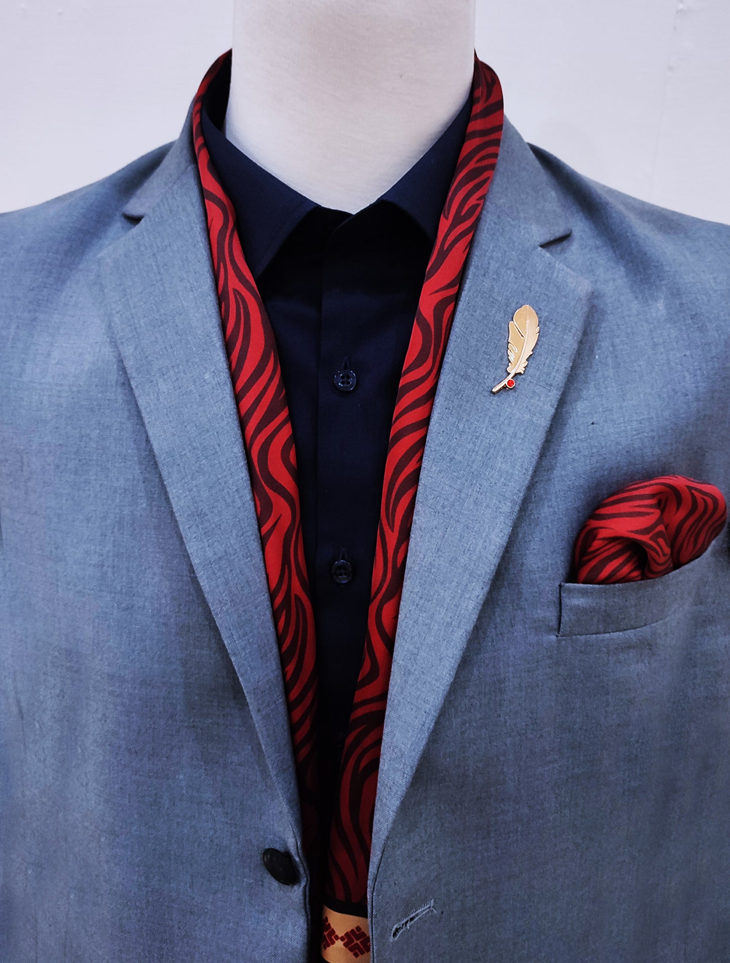 Red Velvet - Silk Scarf and Pocket Square Set