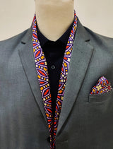 COLOURFUL ABSTRACT ART - SILK MEN SCARF and pocket square Set
