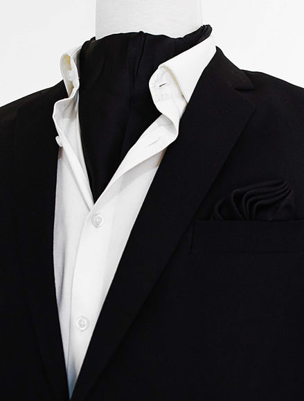 The Black Matter Silk Ascot & Pocket Square Set by Monzoro – view 2