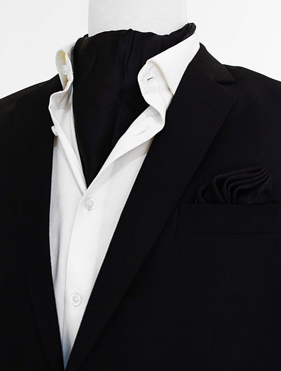 The Black Matter Silk Ascot & Pocket Square Set by Monzoro – view 2