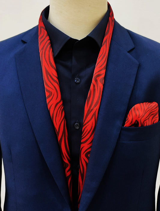 Red Velvet - Silk Scarf and Pocket Square Set