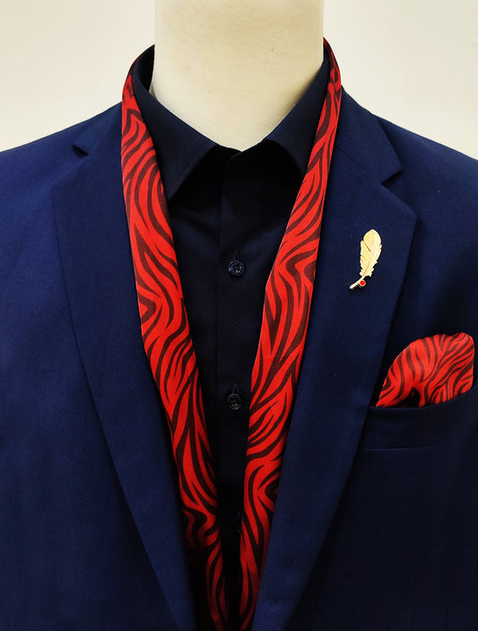 Red Velvet - Silk Scarf and Pocket Square Set