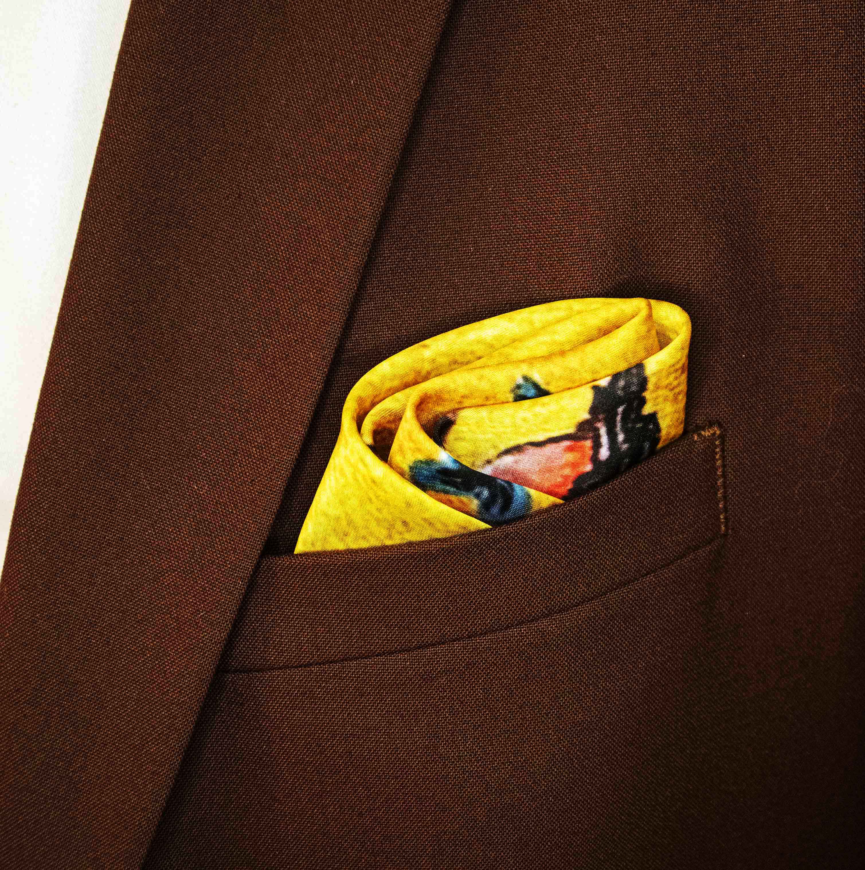 Morning Bird – Silk Pocket Square by Monzoro – view 6