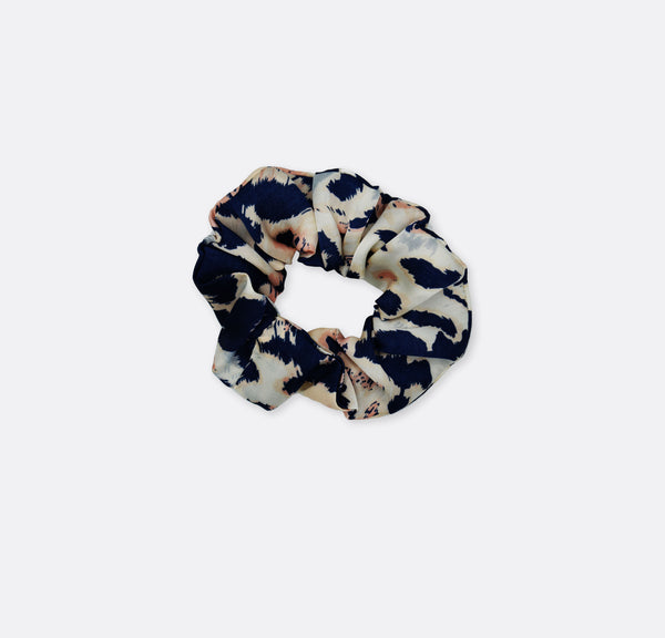 BLUE AND PINK SNOW LEOPARD - SILK Scrunchies