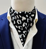 Black and White Leopard Silk Ascot by Monzoro