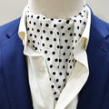 Snow White Base Polka Silk Ascot by Monzoro