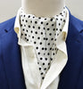 Snow White Base Polka Silk Ascot by Monzoro