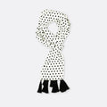Snow White Base Polka Silk Men Scarf by Monzoro