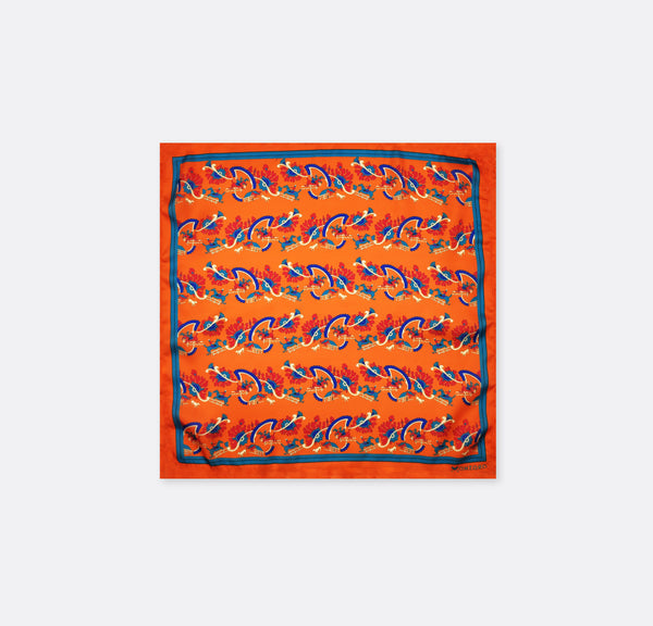 Rust Paisley and Floral - Silk Pocket Squares