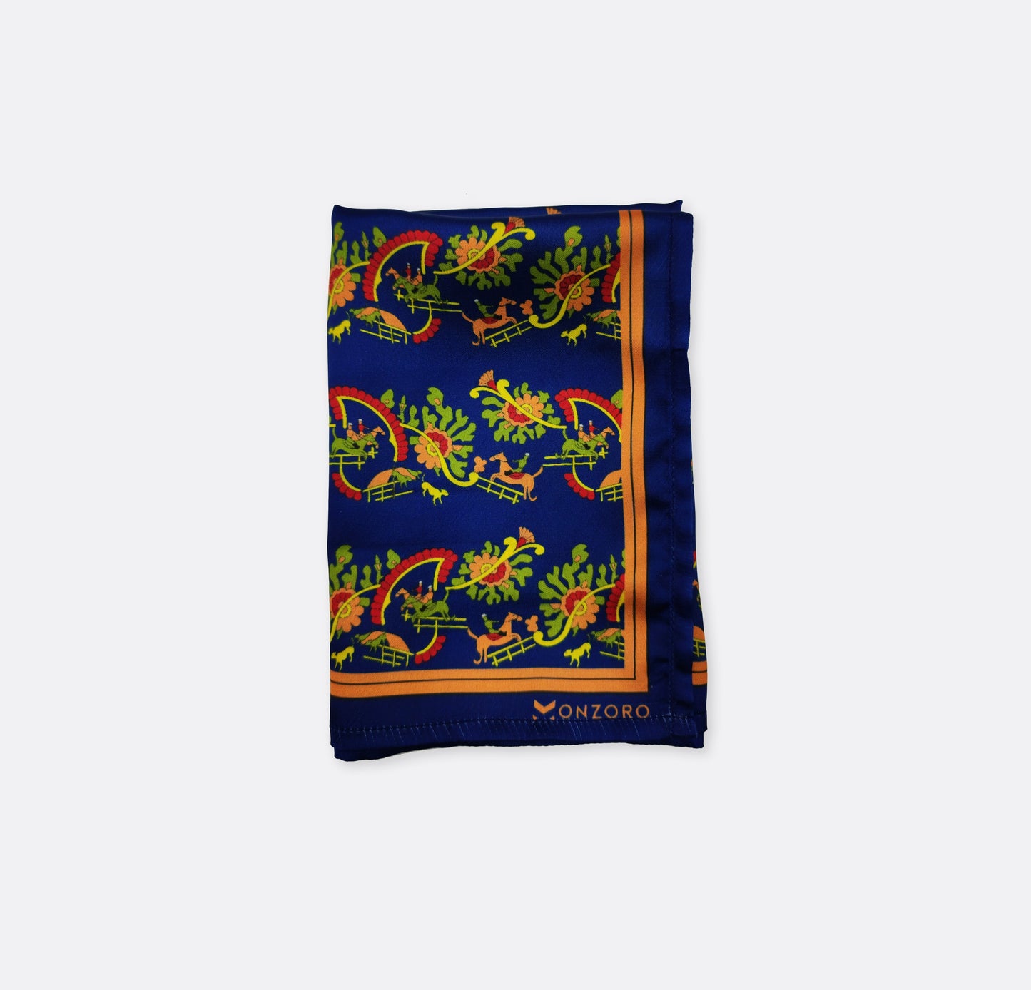 Navy Blue Paisley and Floral - Silk Pocket Square