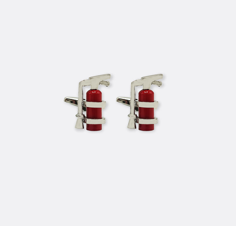 Fire Extinguisher – Silver Mens Cufflinks