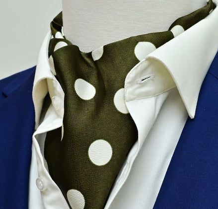 Forest Polka Silk Ascot by Monzoro