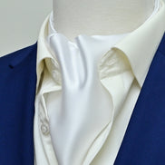 Pearl White Paradigm Silk Ascot by Monzoro – view 3