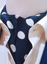 Navy Polka Silk Ascot by Monzoro