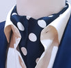 Navy Polka Silk Ascot by Monzoro