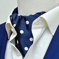 Blue Polka Drops - Silk Ascot by Monzoro