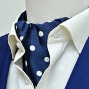 Blue Polka Drops - Silk Ascot by Monzoro
