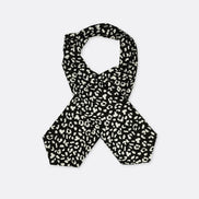 Black and White Leopard Silk Ascot by Monzoro – view 3