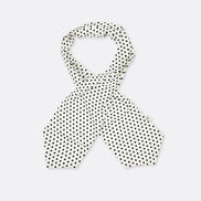 Snow White Base Polka Silk Ascot by Monzoro – view 3