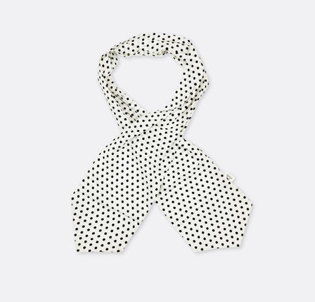 Snow White Base Polka Silk Ascot by Monzoro – view 3