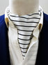 Sleek Black & White Stripes Silk Ascot by Monzoro