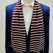 Creamy Rosewood Stripes - Silk Ascot by Monzoro – view 6