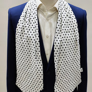 Snow White Base Polka Silk Ascot by Monzoro – view 2
