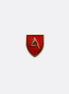 Classic Knight Shield Red and Gold Lapel Pin