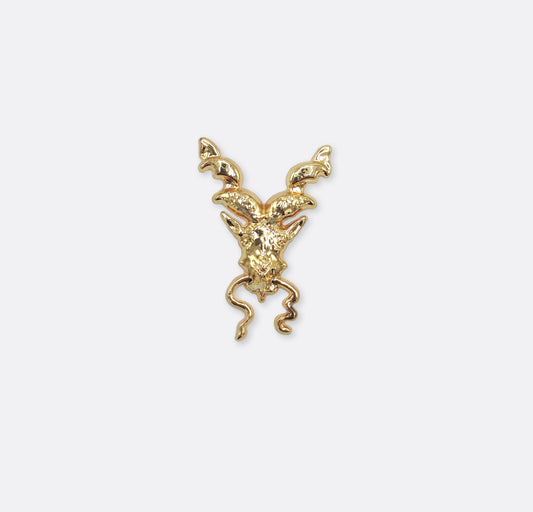 Antique Burnished Markhor Golden Lapel Pin