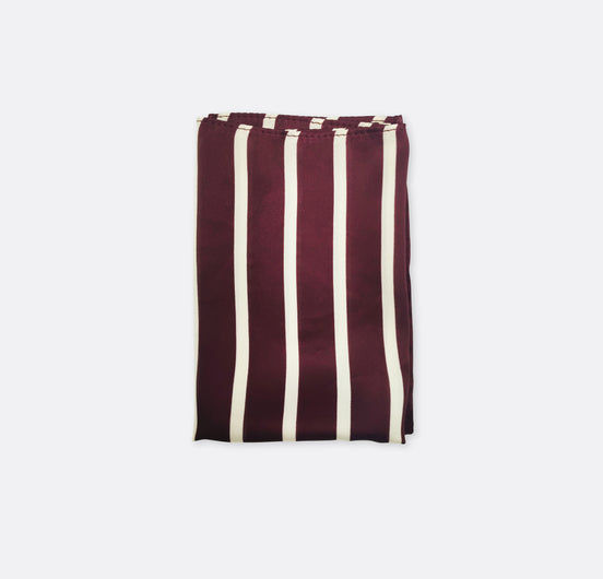 Creamy Rosewood Stripes - Silk Pocket Square by Monzoro – view 2