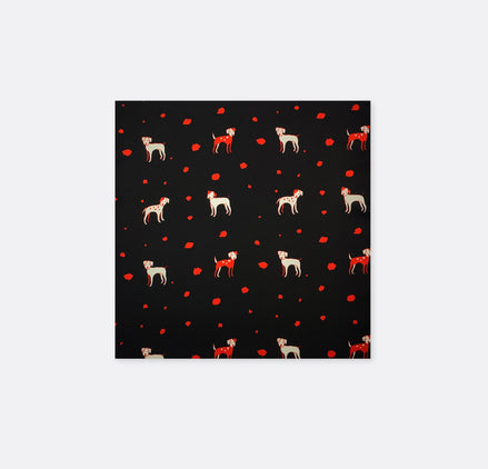 Black Dalmatian Silk Pocket Square by Monzoro