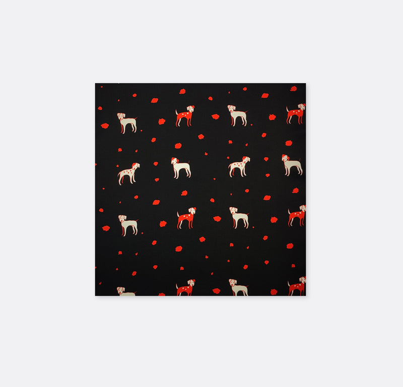 Black Dalmatian Silk Pocket Squares
